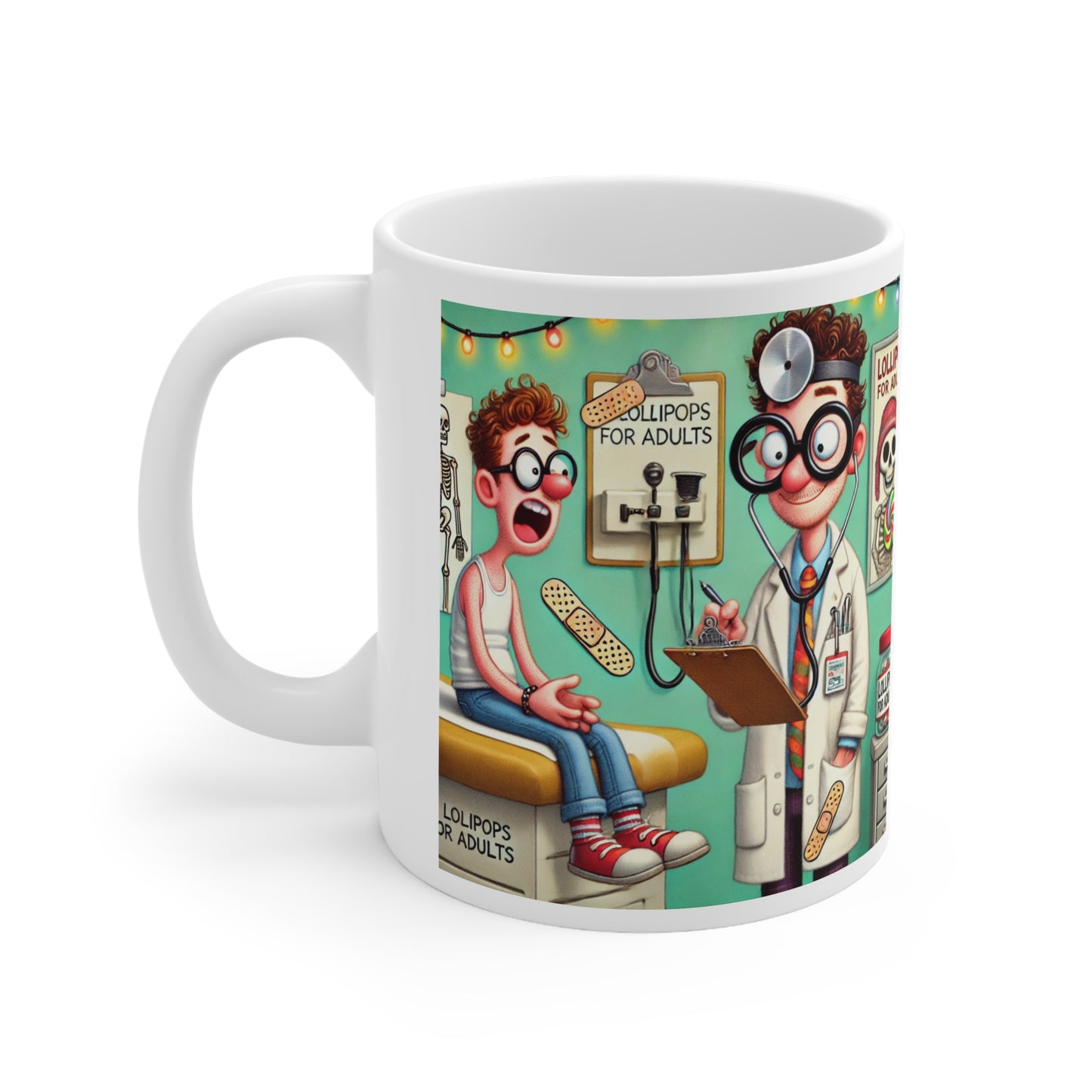 Coffee Mug Whimsical Doctor Seeing Patient