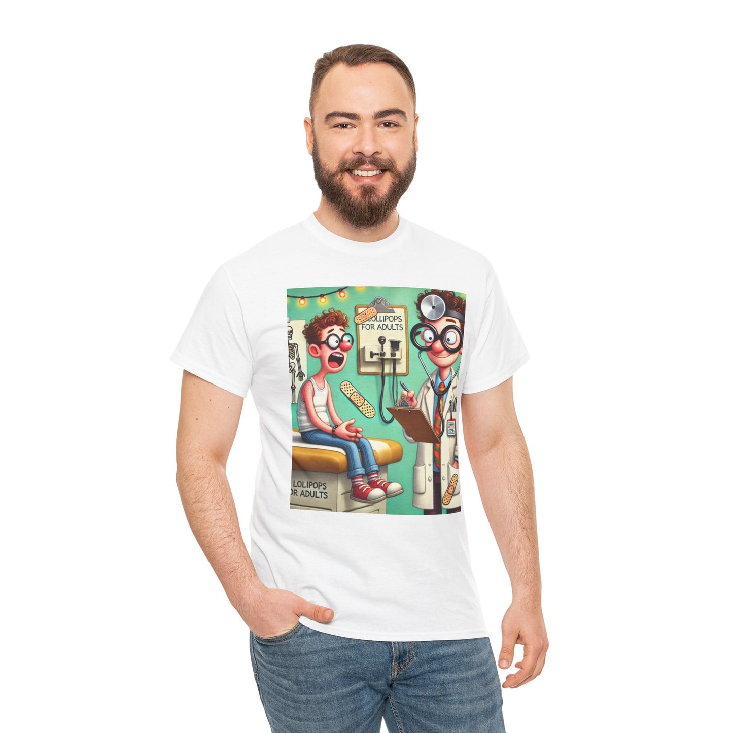 Humorous Unisex Cotton Tee - "Lollipops for Adults" Graphic Shirt