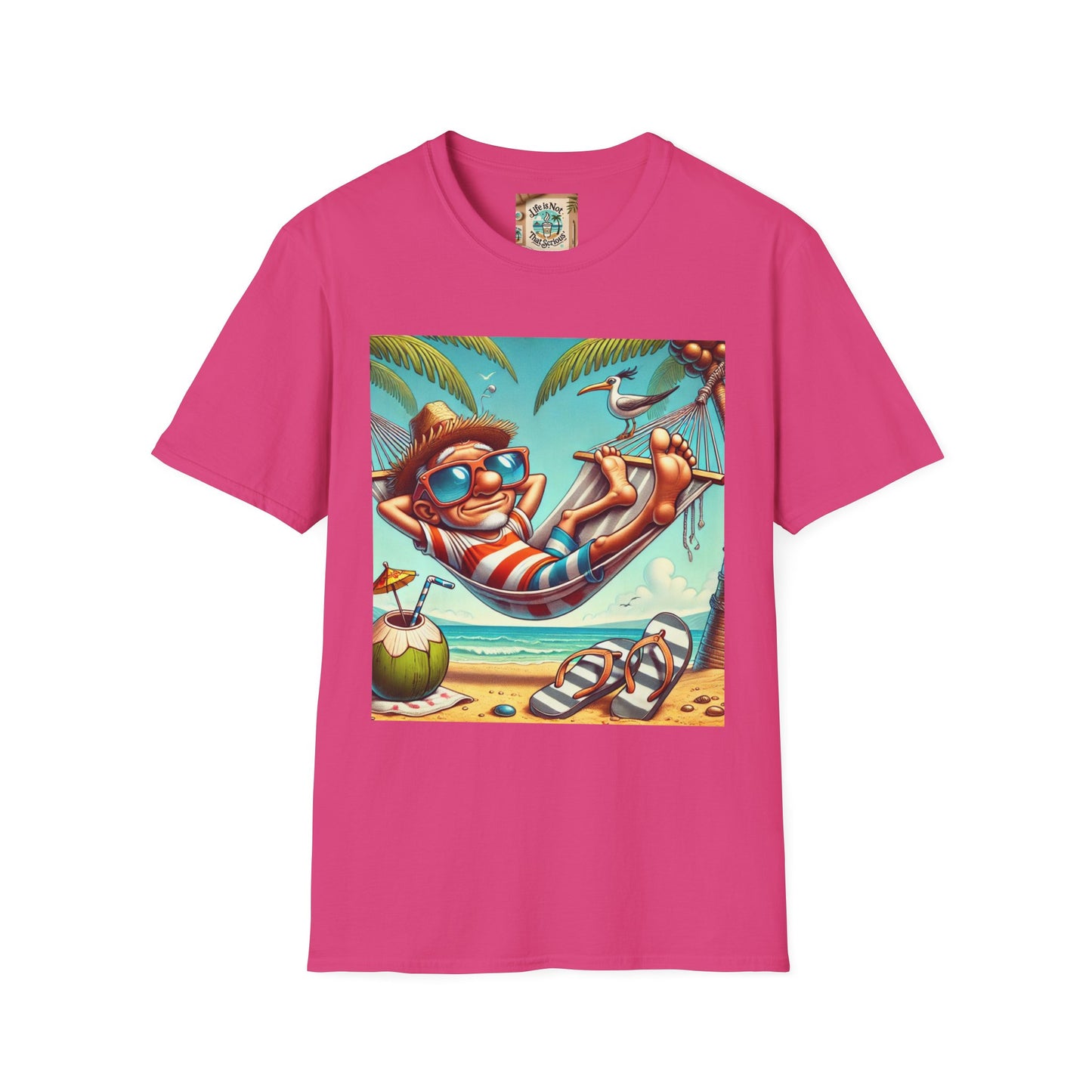 Beach Lovers T-Shirt - Guy Relaxing in a Hammock at the Beach