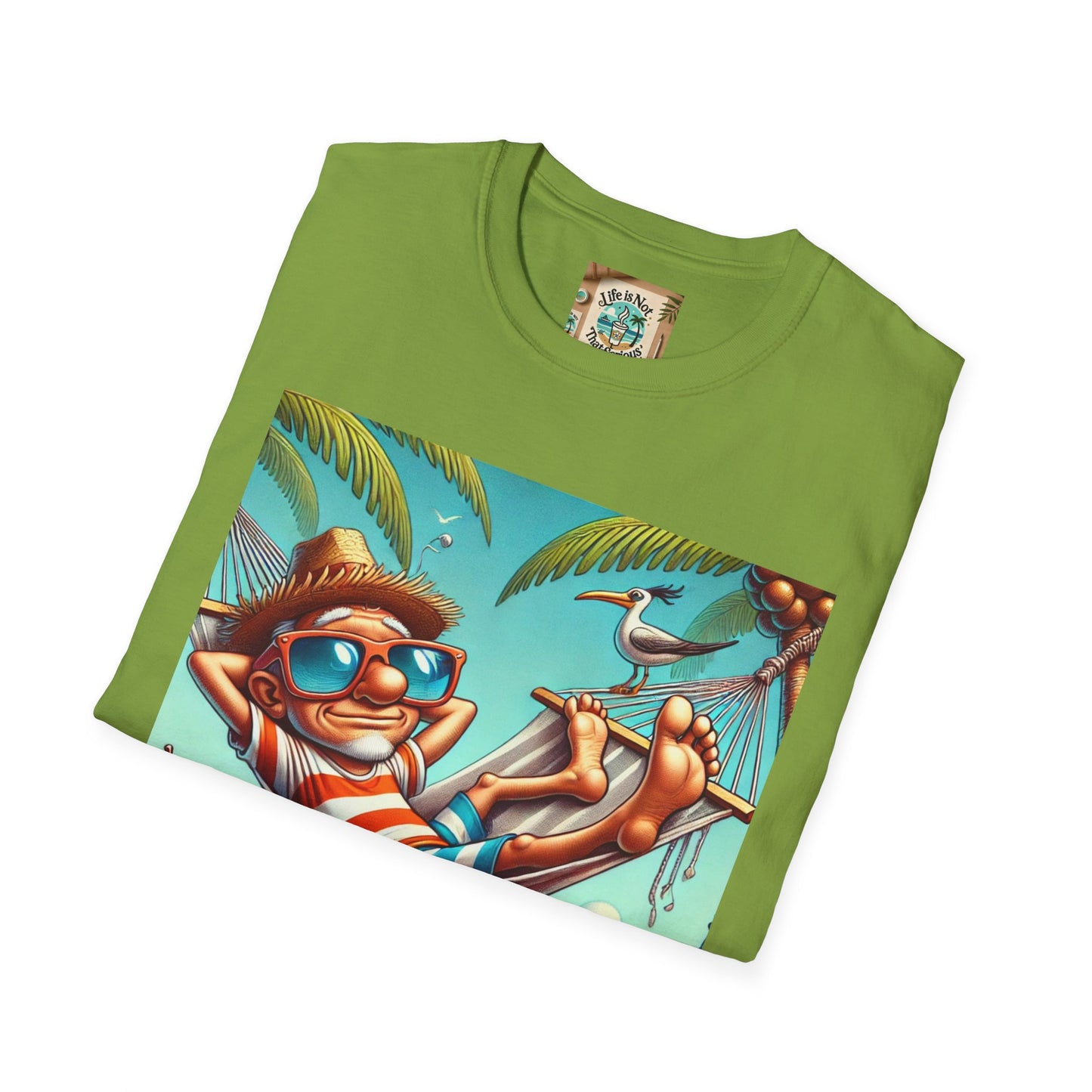 Beach Lovers T-Shirt - Guy Relaxing in a Hammock at the Beach