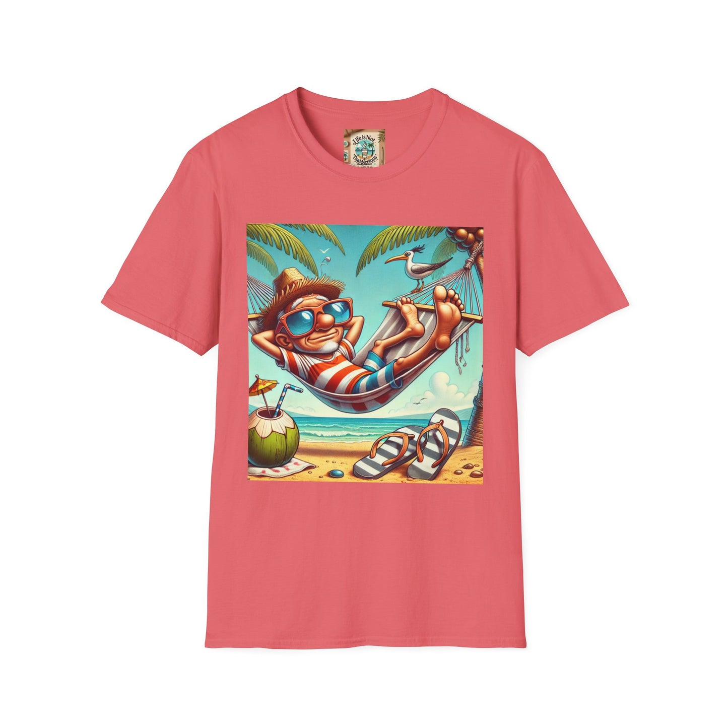 Beach Lovers T-Shirt - Guy Relaxing in a Hammock at the Beach