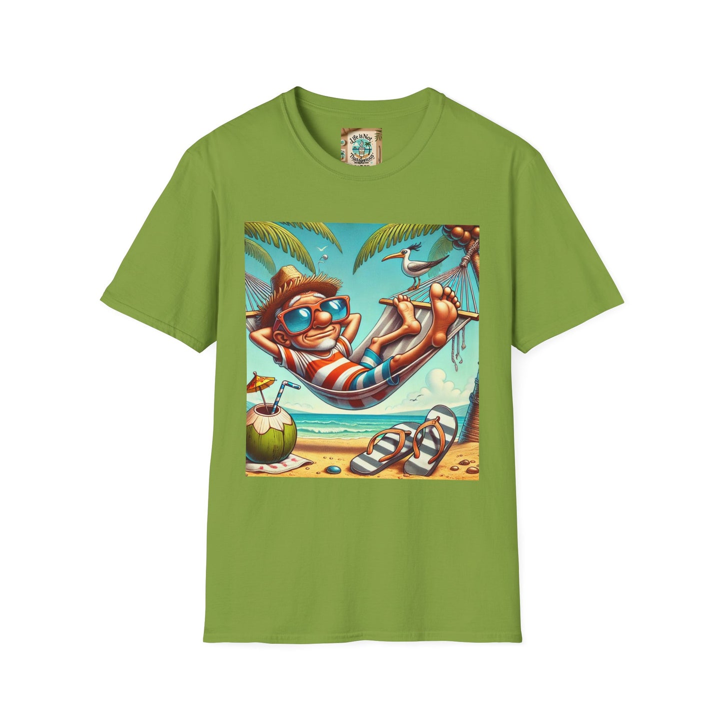 Beach Lovers T-Shirt - Guy Relaxing in a Hammock at the Beach