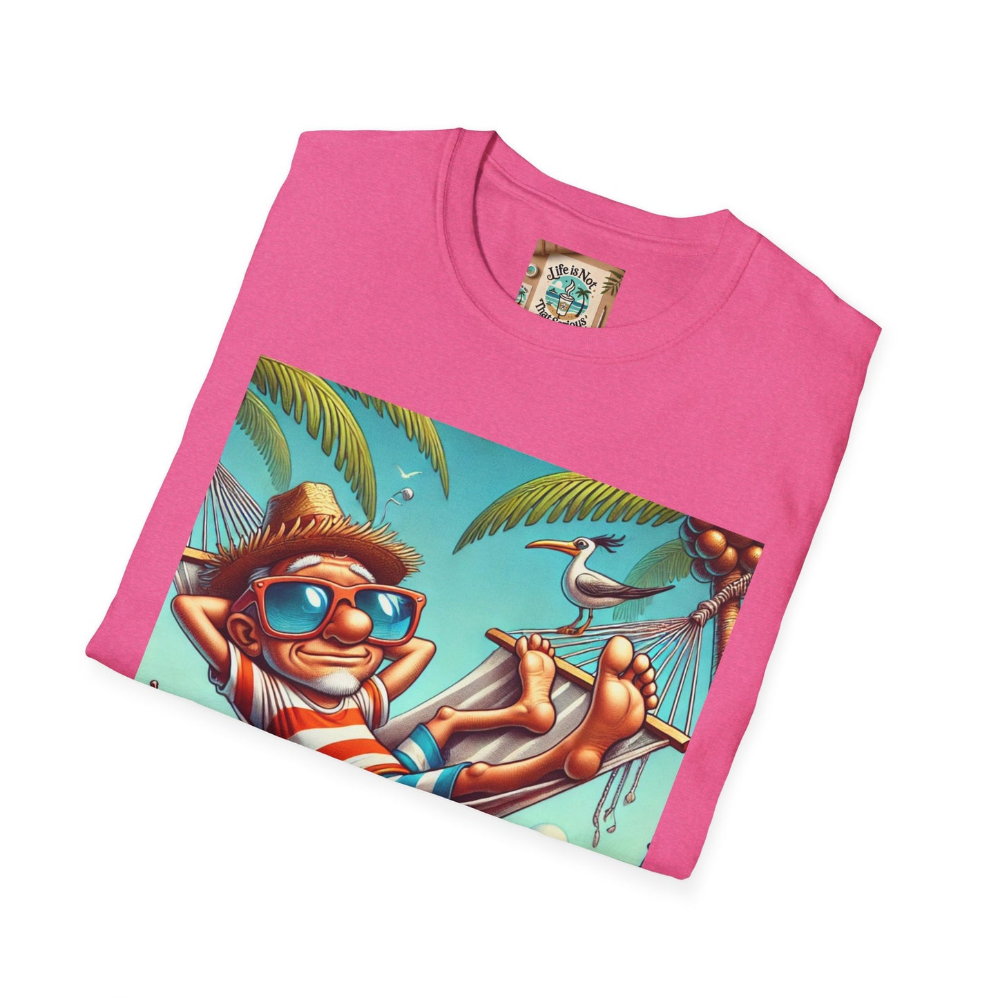 Beach Lovers T-Shirt - Guy Relaxing in a Hammock at the Beach