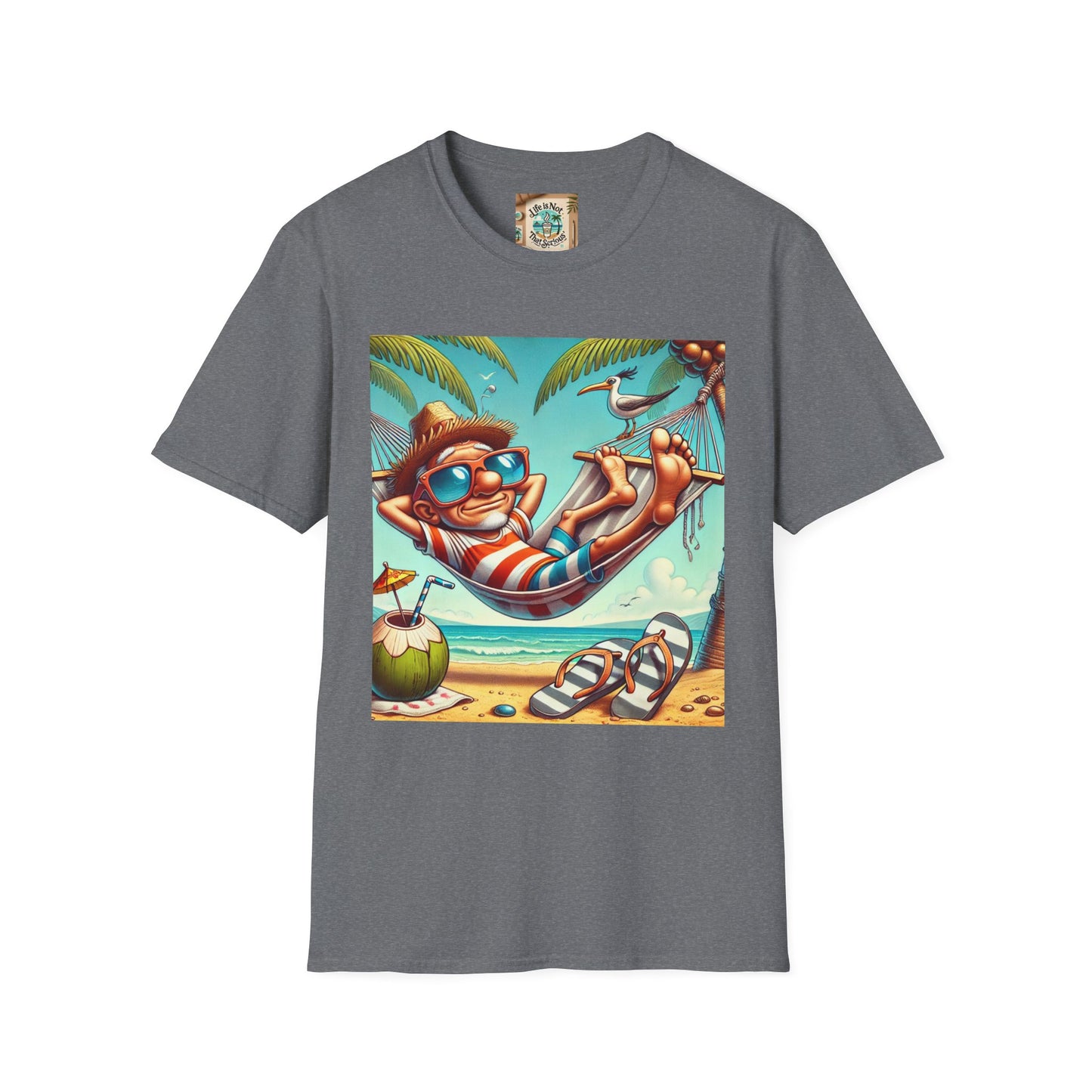 Beach Lovers T-Shirt - Guy Relaxing in a Hammock at the Beach