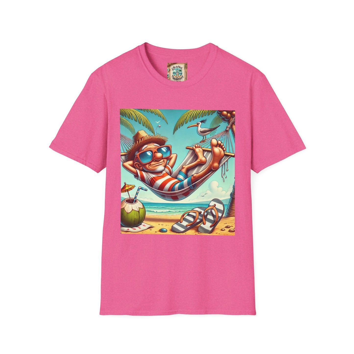 Beach Lovers T-Shirt - Guy Relaxing in a Hammock at the Beach