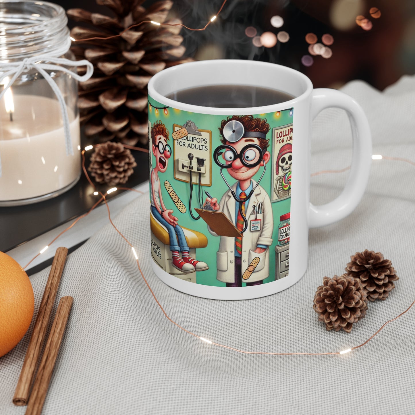 Coffee Mug Whimsical Doctor Seeing Patient