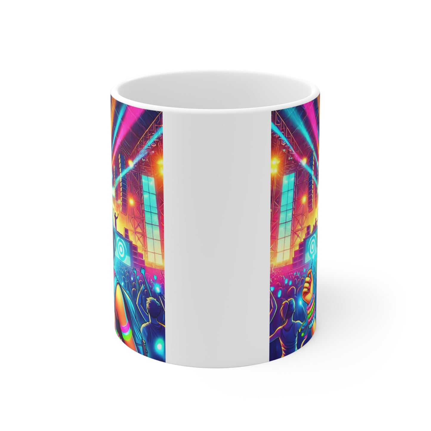Music Lover Mug 11oz - Girl at a Music Concert Enjoying What Makes Her Happy