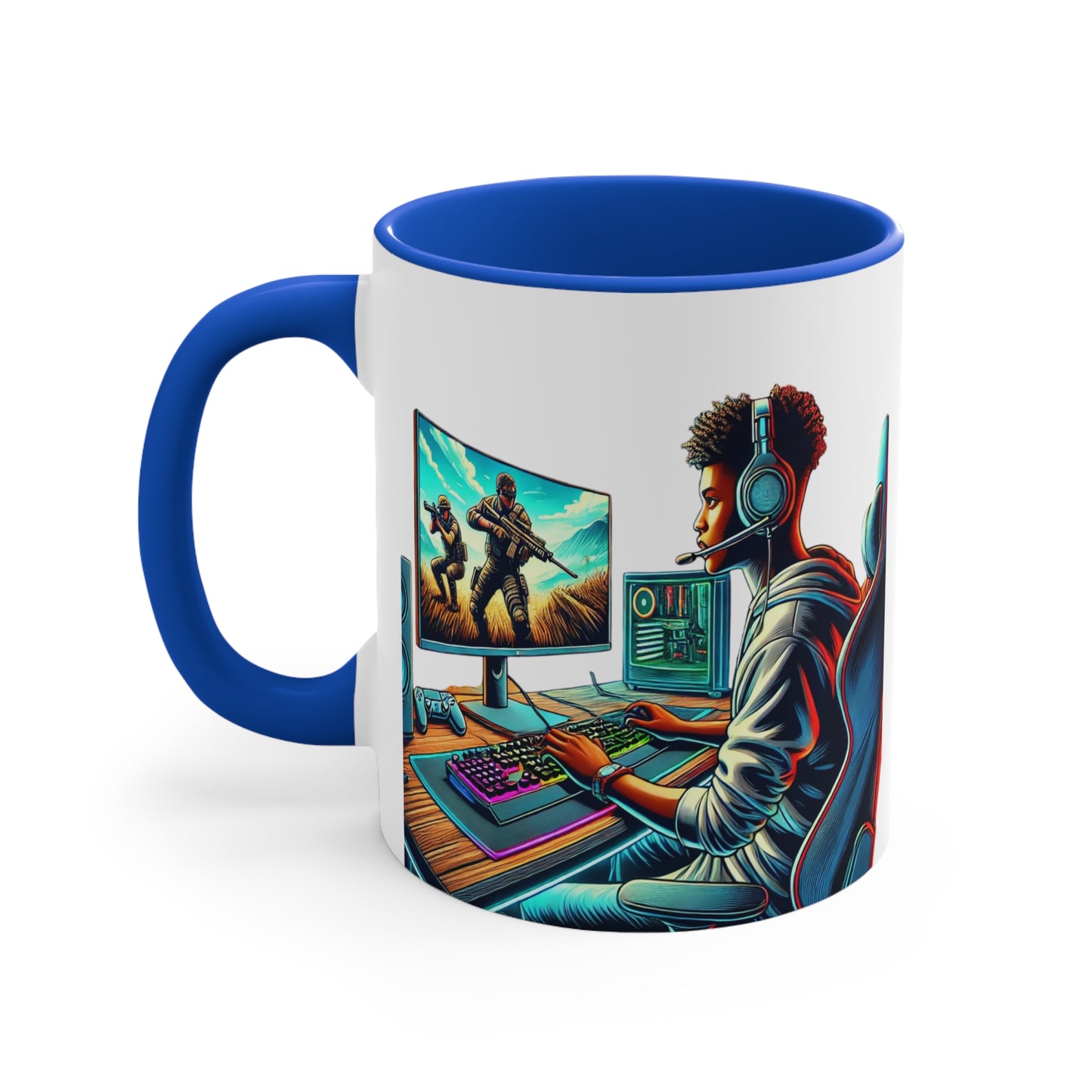 Mug - Young Kid Playing Video Games Accent Mug