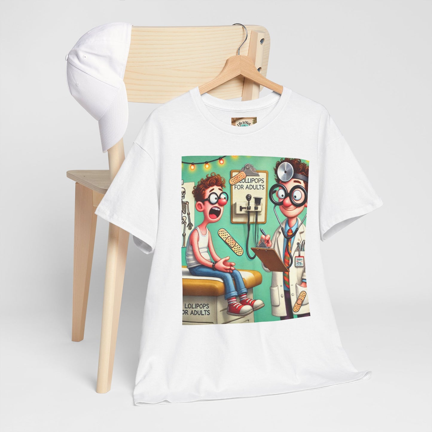 Humorous Unisex Cotton Tee - "Lollipops for Adults" Graphic Shirt