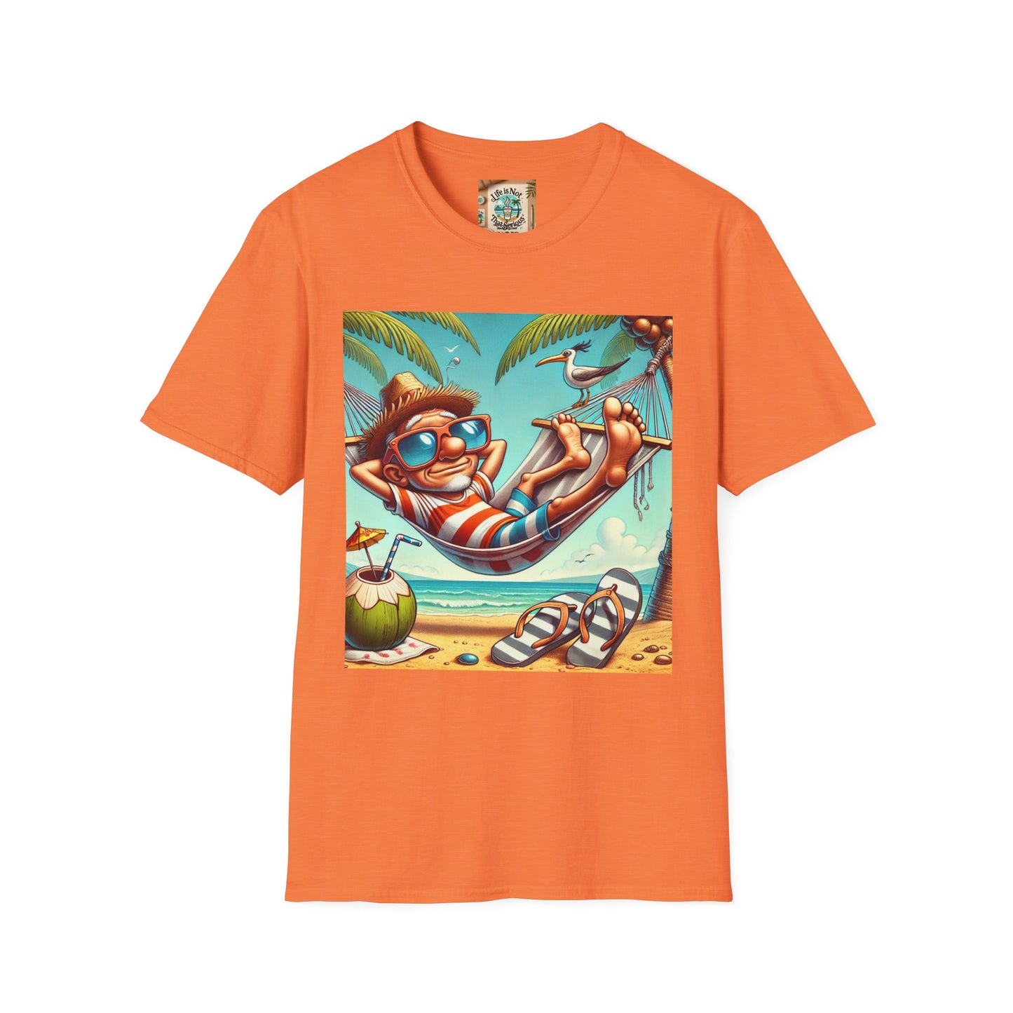 Beach Lovers T-Shirt - Guy Relaxing in a Hammock at the Beach