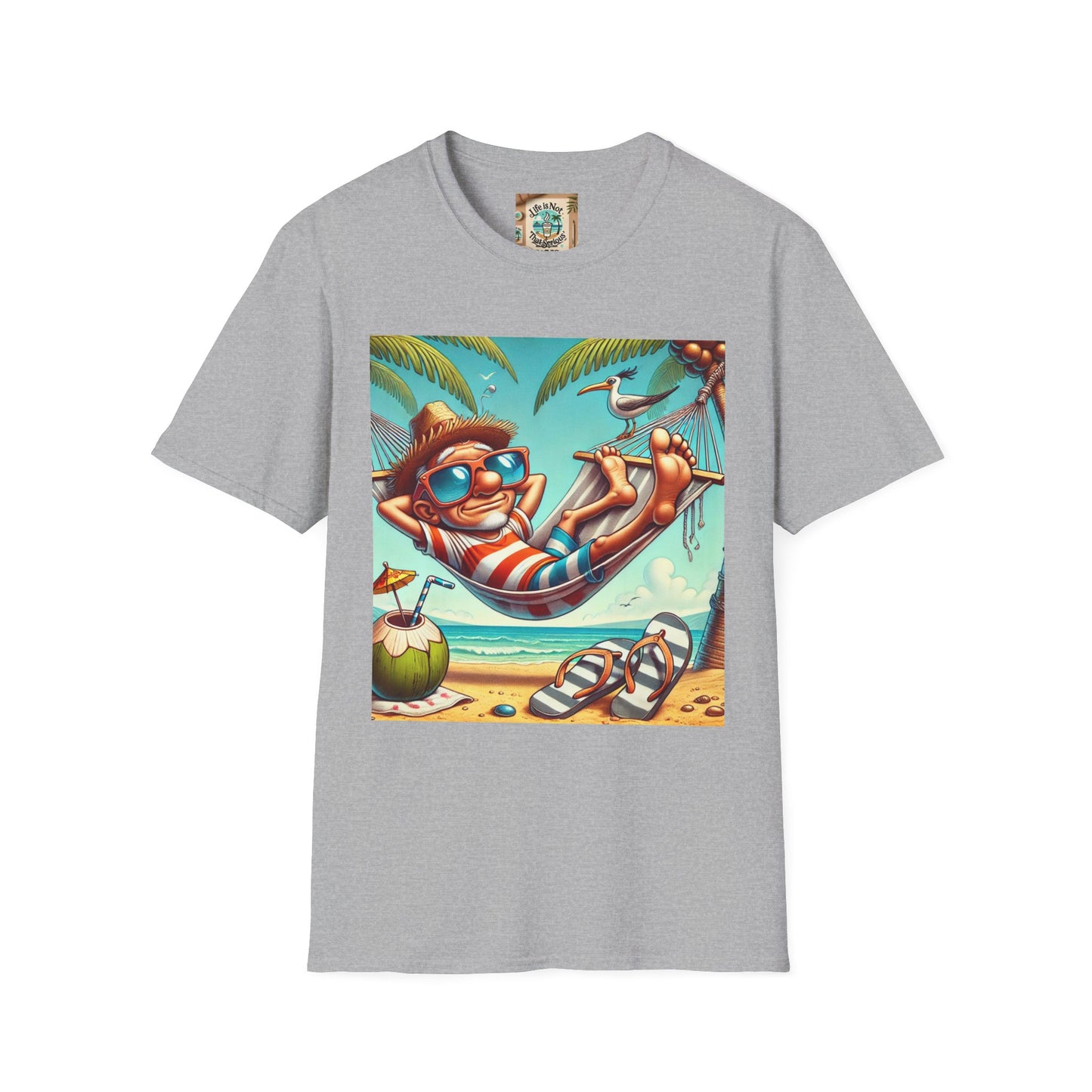 Beach Lovers T-Shirt - Guy Relaxing in a Hammock at the Beach