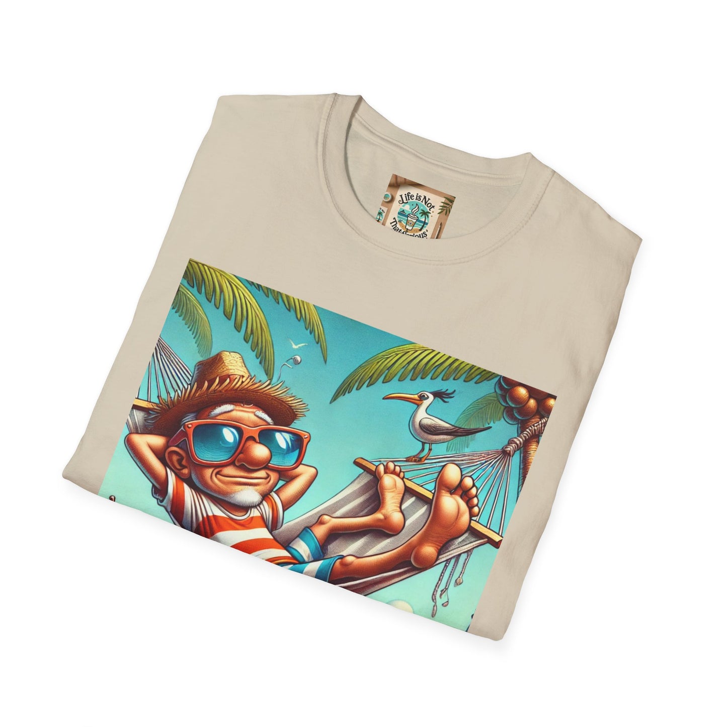 Beach Lovers T-Shirt - Guy Relaxing in a Hammock at the Beach