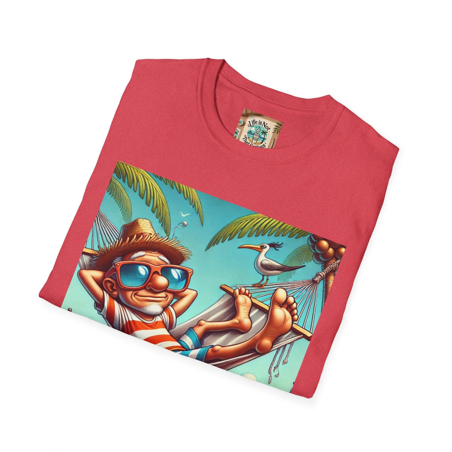 Beach Lovers T-Shirt - Guy Relaxing in a Hammock at the Beach