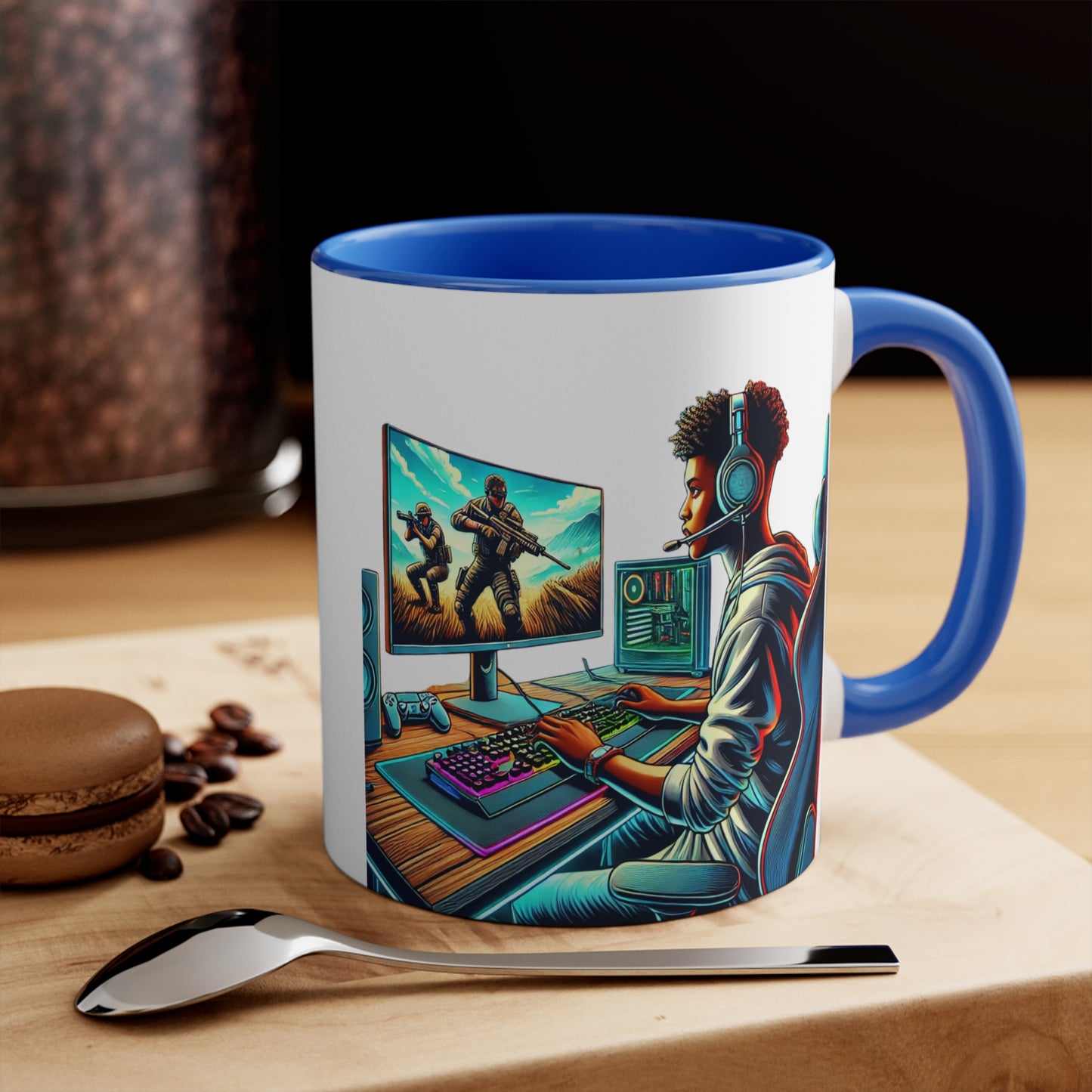 Mug - Young Kid Playing Video Games Accent Mug