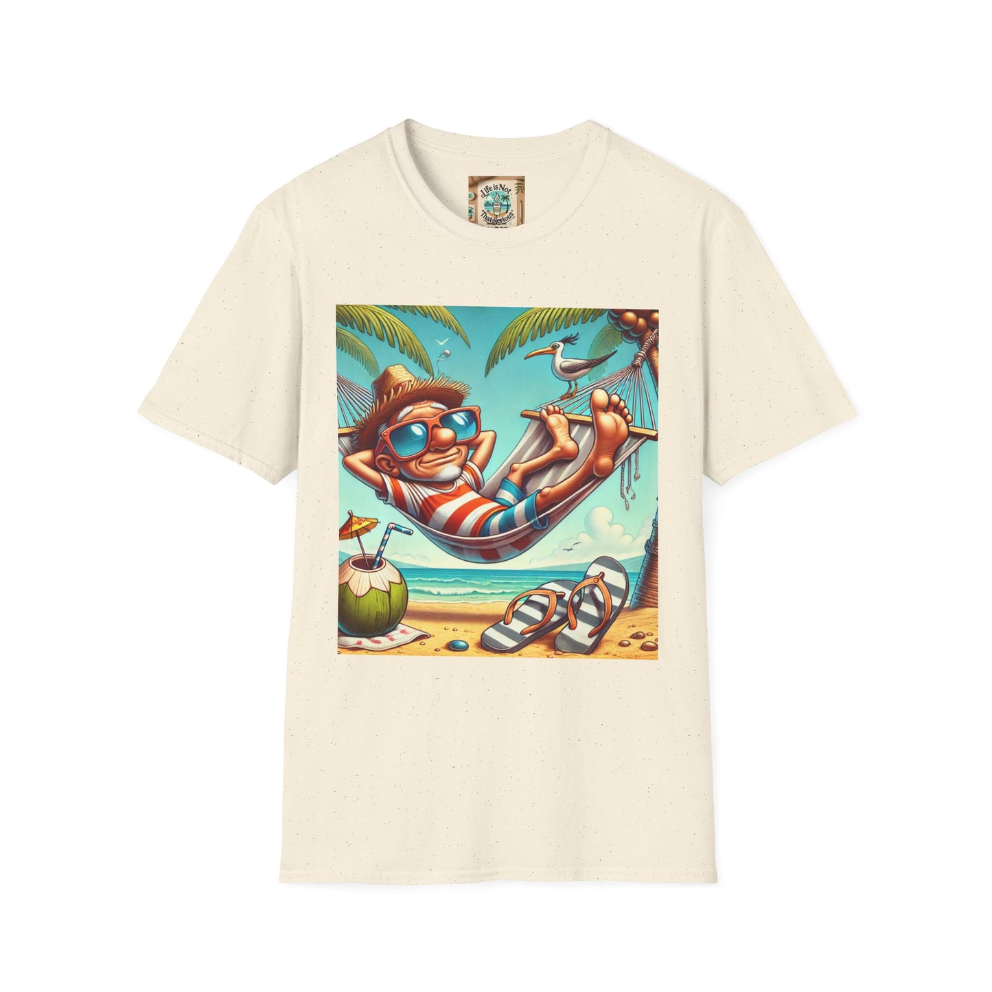 Beach Lovers T-Shirt - Guy Relaxing in a Hammock at the Beach