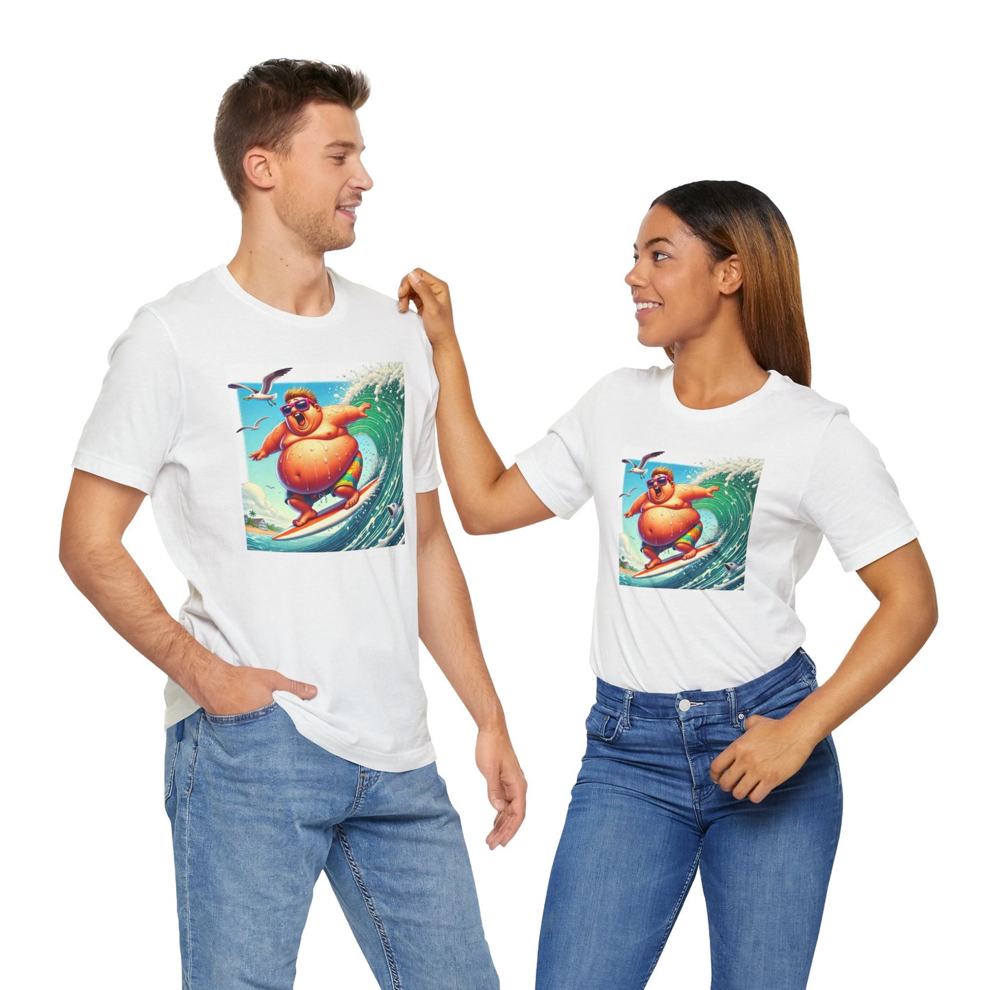 Surfing Fun Unisex Jersey Tee - Playful Beach Vibes Shirt
