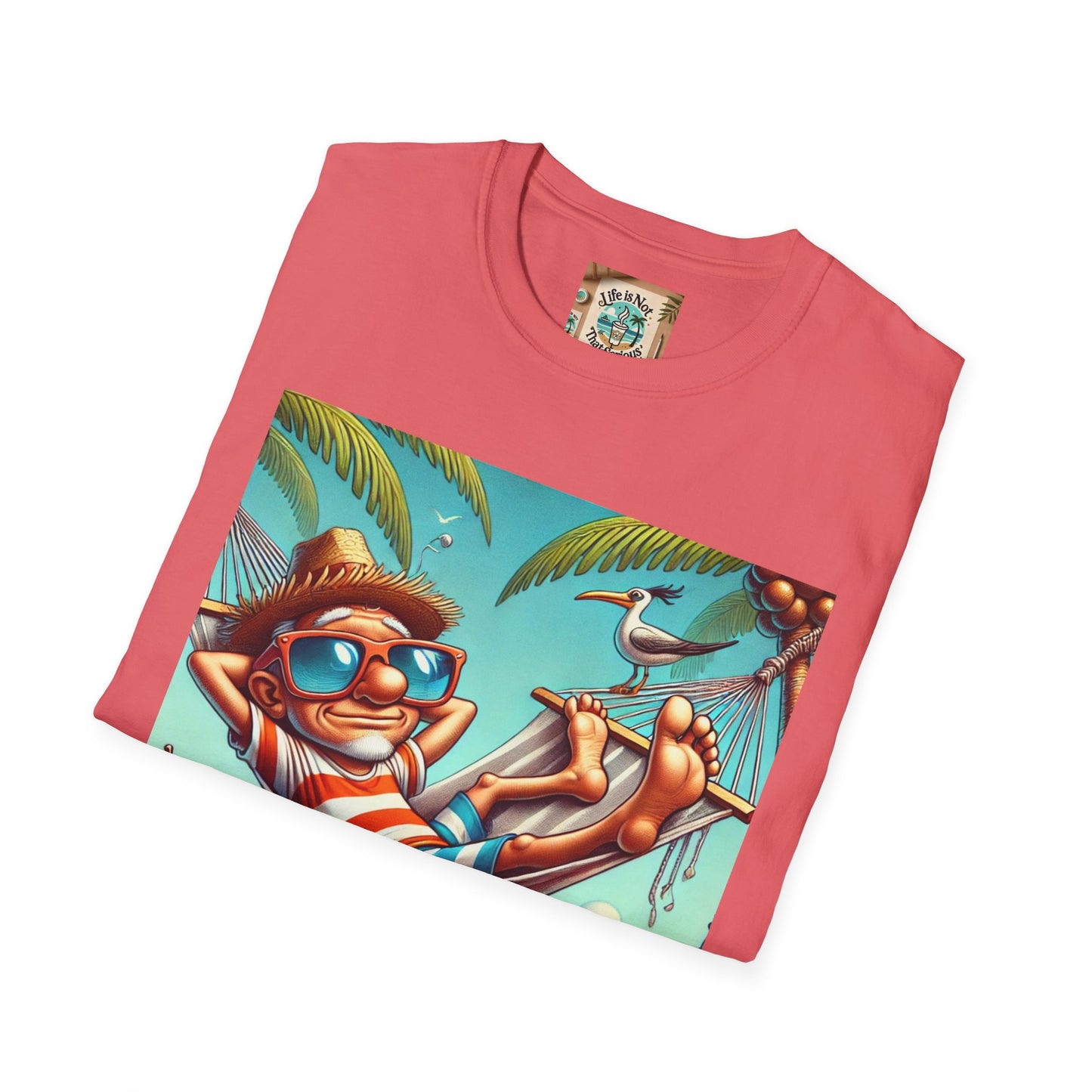 Beach Lovers T-Shirt - Guy Relaxing in a Hammock at the Beach