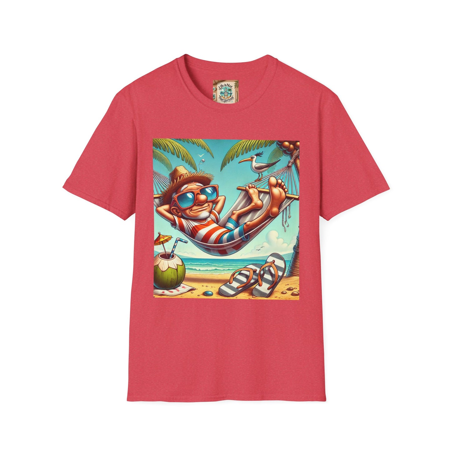 Beach Lovers T-Shirt - Guy Relaxing in a Hammock at the Beach