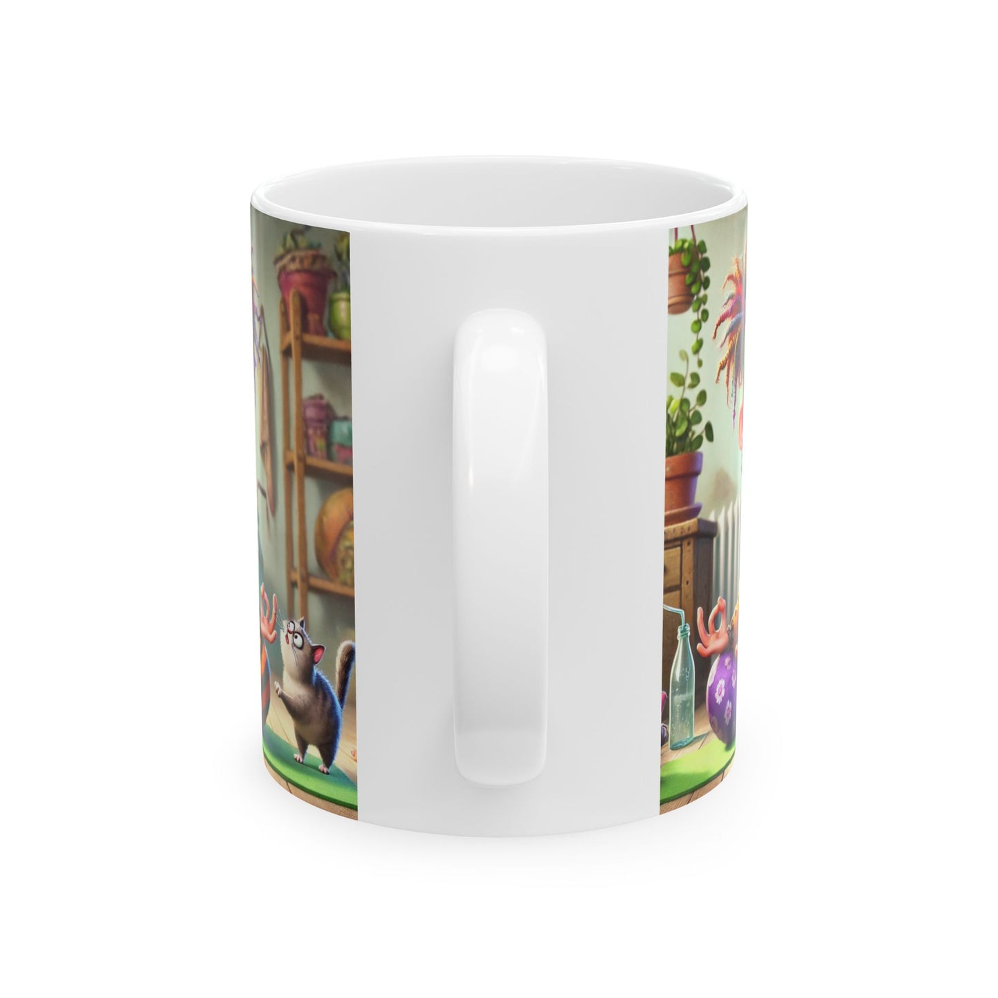 Funny Yoga Girl Ceramic Mug (11oz, 15oz) - Coffee or Tea Cup