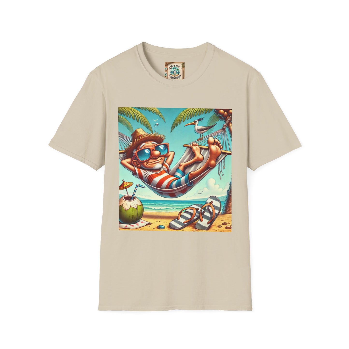 Beach Lovers T-Shirt - Guy Relaxing in a Hammock at the Beach