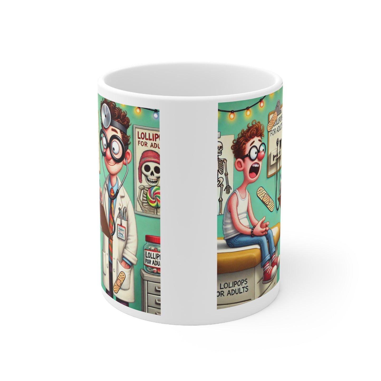 Coffee Mug Whimsical Doctor Seeing Patient