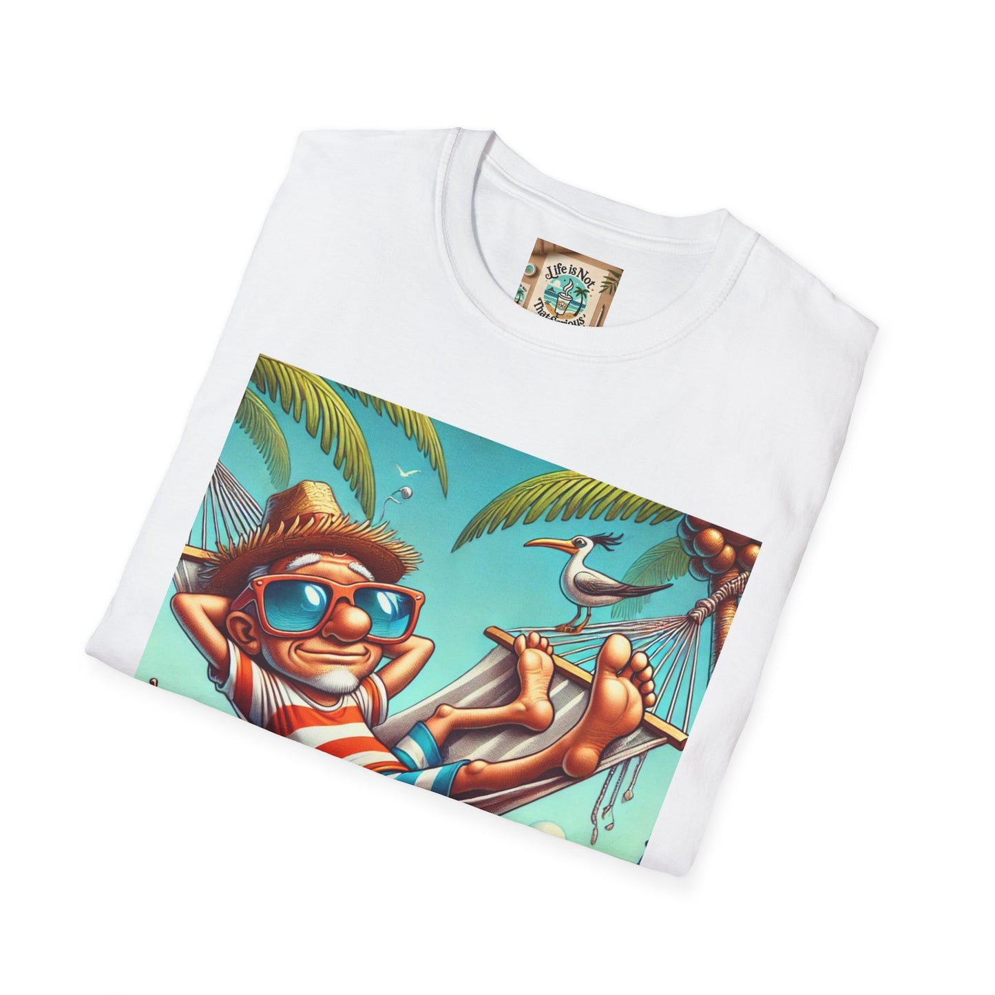 Beach Lovers T-Shirt - Guy Relaxing in a Hammock at the Beach