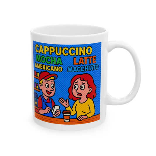 Coffee Lover Mug - Lady Confused by Coffee Choices