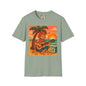 Guitarist T-Shirt - Whimsical Guy Playing Guitar at the Beach Design