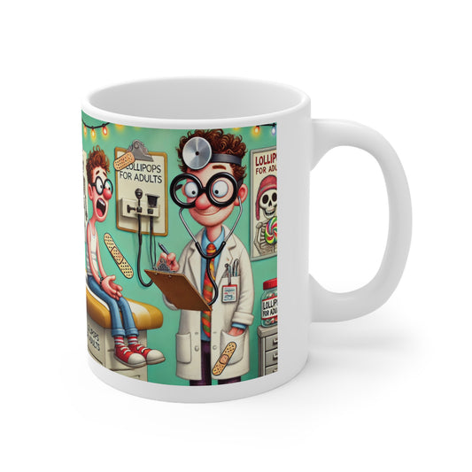 Coffee Mug Whimsical Doctor Seeing Patient