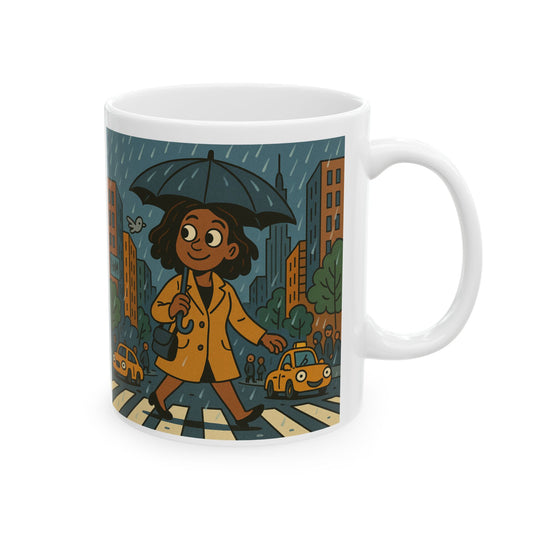 Mug - Raining in New York and still smiling Life is not that serious Ceramic Mug 11oz 15oz