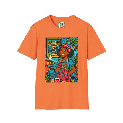 Coffee Barista Unisex T-Shirt - Nice Barista Making Coffee Design