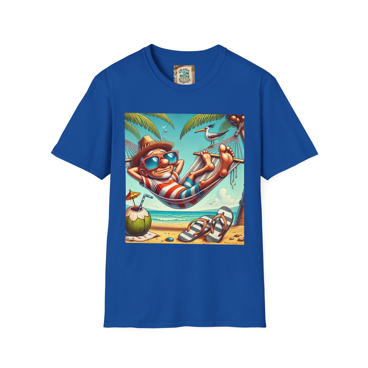 Beach Lovers T-Shirt - Guy Relaxing in a Hammock at the Beach