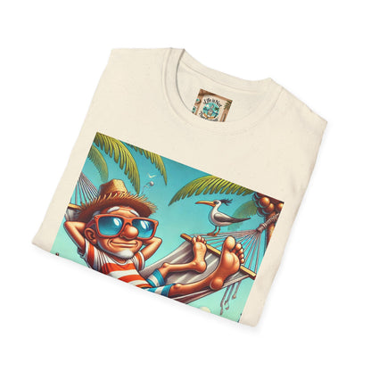 Beach Lovers T-Shirt - Guy Relaxing in a Hammock at the Beach