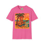 Guitarist T-Shirt - Whimsical Guy Playing Guitar at the Beach Design