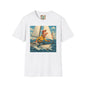 Sailboat Unisex T-Shirt - Whimsical Guy on the Ocean Design