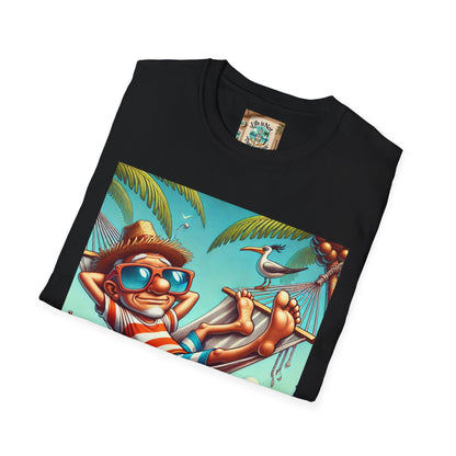 Beach Lovers T-Shirt - Guy Relaxing in a Hammock at the Beach