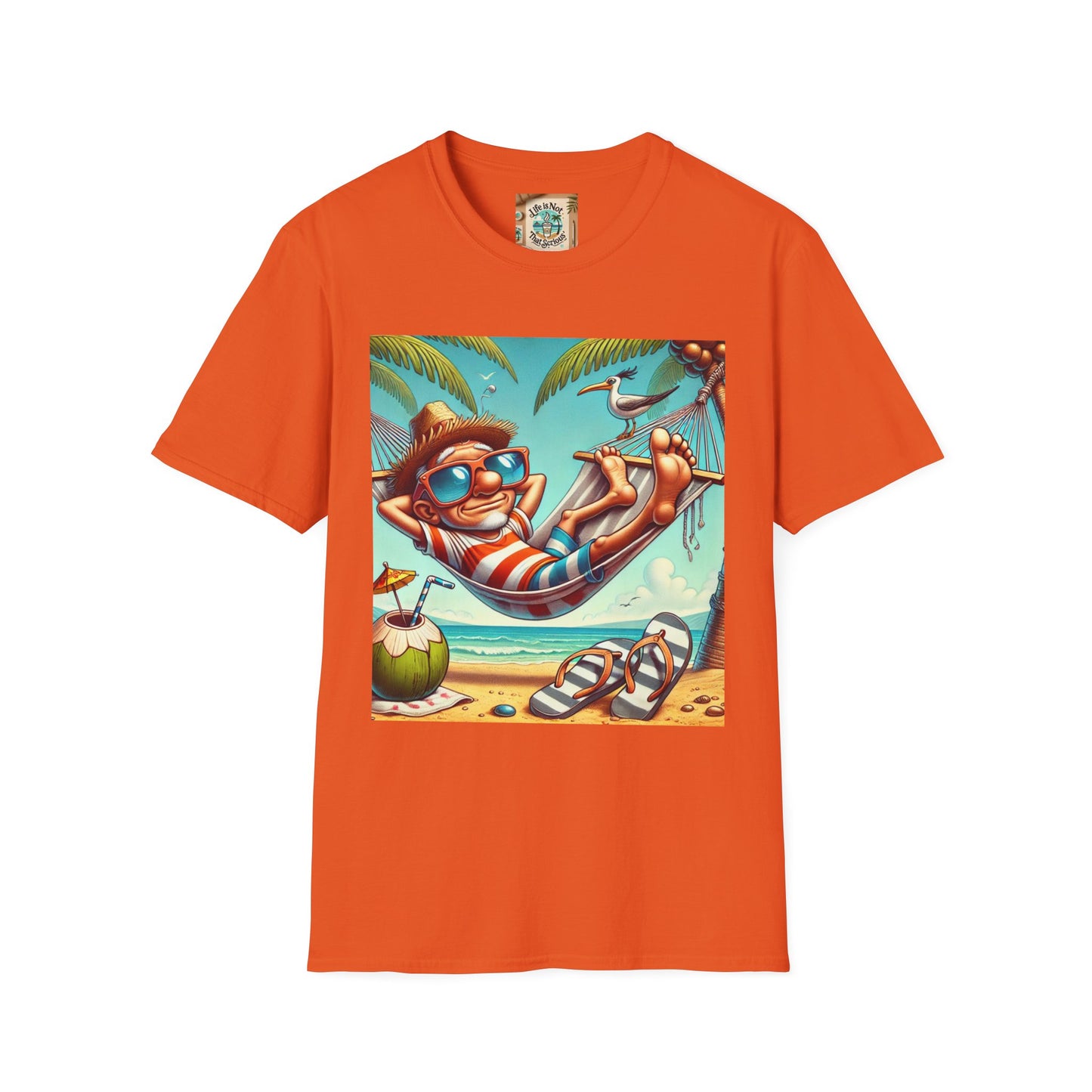 Beach Lovers T-Shirt - Guy Relaxing in a Hammock at the Beach