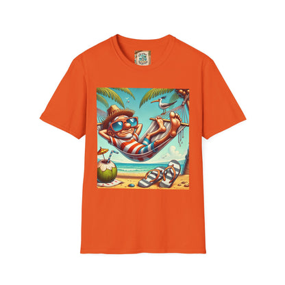 Beach Lovers T-Shirt - Guy Relaxing in a Hammock at the Beach