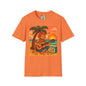 Guitarist T-Shirt - Whimsical Guy Playing Guitar at the Beach Design